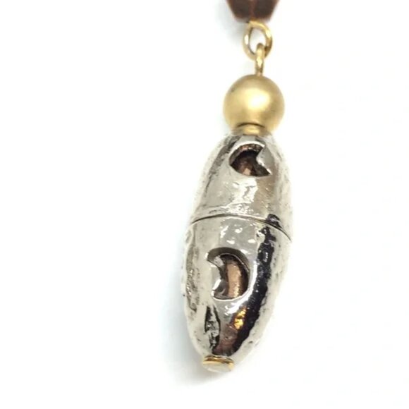 VINTAGE LIZ CLAIBORNE CELESTIAL MIXED METAL DANGLE EARRINGS CLIP ON 80S SUN MOON - Picture 12 of 14